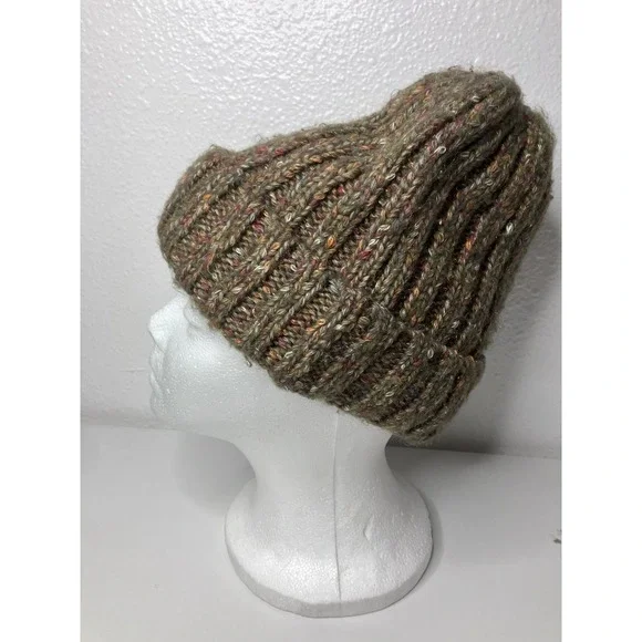 Hand Knit Chunky Earth Toned Ribbed Beanie Fully Lined Outdoor Gorpcore - Picture 3 of 6